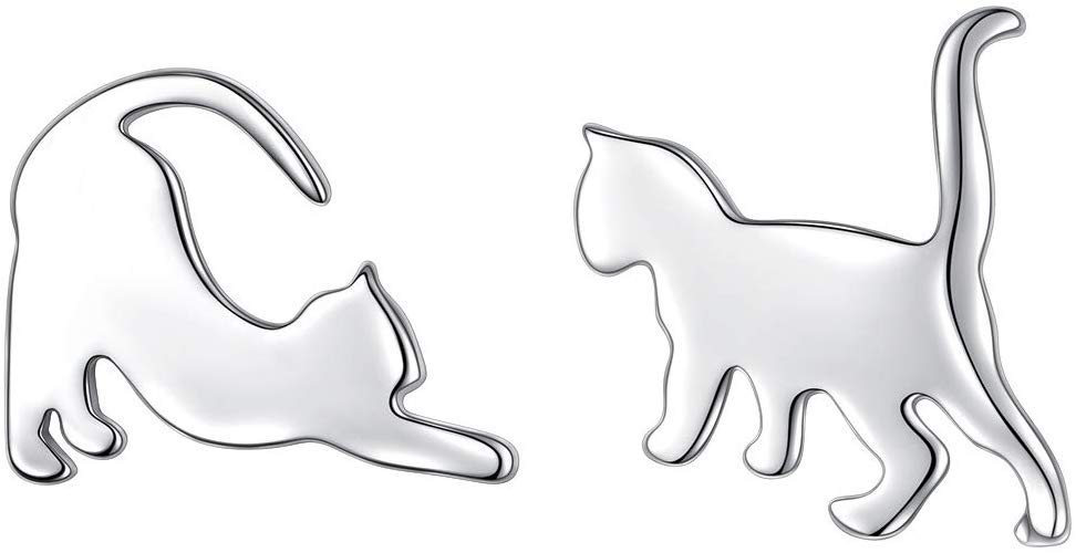 Aretes de Gatito en plata de ley 925