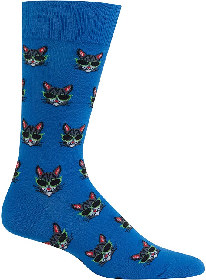Calcetines azules con gato cool para hombre - Hot Sox