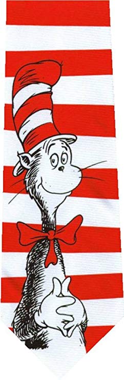 Corbata "Gato en el sombrero" Dr Seuss – Reversible