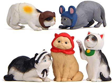 Muñequitos de gatos con sombreros miniatura kawaii - CiCy